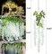 Fake Hanging Flowers - 24 Pieces 3.75 Feet/Piece Artificial Wisteria Vine Hanging Garland Decor (White-24pcs)